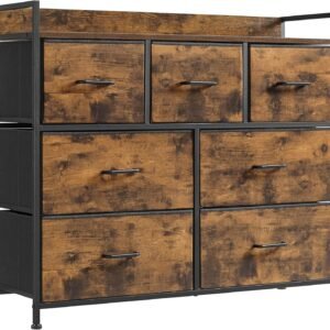SONGMICS 7-Drawer Fabric Dresser – Bedroom Storage Cabinet