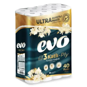 120x Luxury Evo Toilet Rolls 3ply, Ultra Advantage Pack, Degradable and Recyclable Wipes Set Pack Disposable