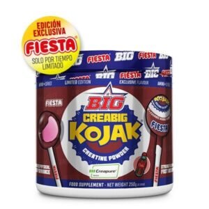 CREABIG FIESTA sabor KOJAK COLA [250g] - Creatina Creapure - Creatina Monohidratada Creapure en Polvo, Rendimiento Físico y Recuperación - Materia Prima Premium - Monohidrato de Creatina de Rápida Absorción, Vegana
